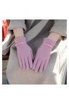 JBIVWW Mode écran élégant Femme Tricot Broderie Touch Gants Hiver Femme Chaude en Cuir Doigt Pleine Gants Bow Color : A29 C 