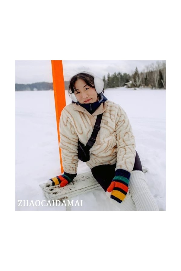 zhaocaidamai Cache-oreilles en peluche chaude et pliable, réglable, cache-oreilles dhiver cache-oreilles pour la protection 