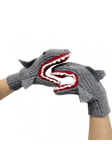 Gants tricotés gris mignons faits à la main pour lautomne et lhiver, gants au crochet rétro JnY668, gris, taille unique