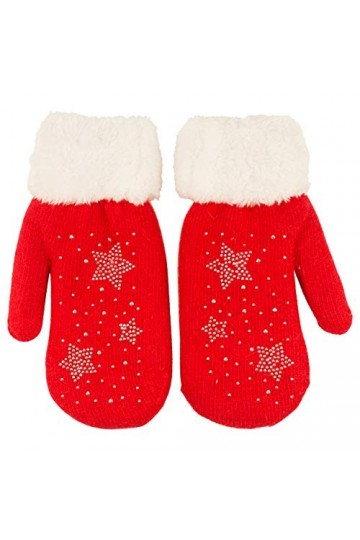 fashionchimp ® Moufles dhiver pour femme avec doublure intérieure en peluche douce Motif étoiles scintillantes Taille 6-7,5 