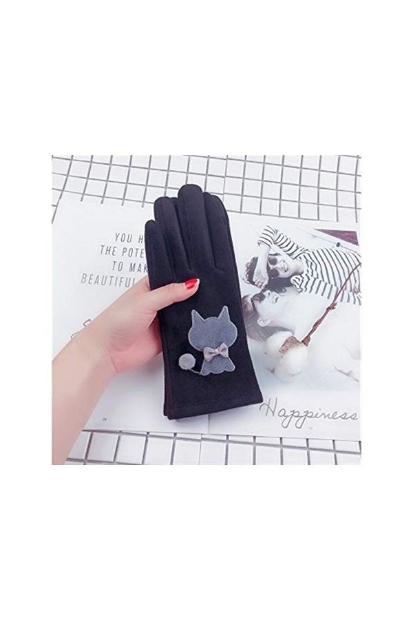 des Gants de Cuir Les Femmes Chaudes Gants moufles dhiver Beau Gants écran Tactile de Chat de Bande dessinée Hiver Plus Daim