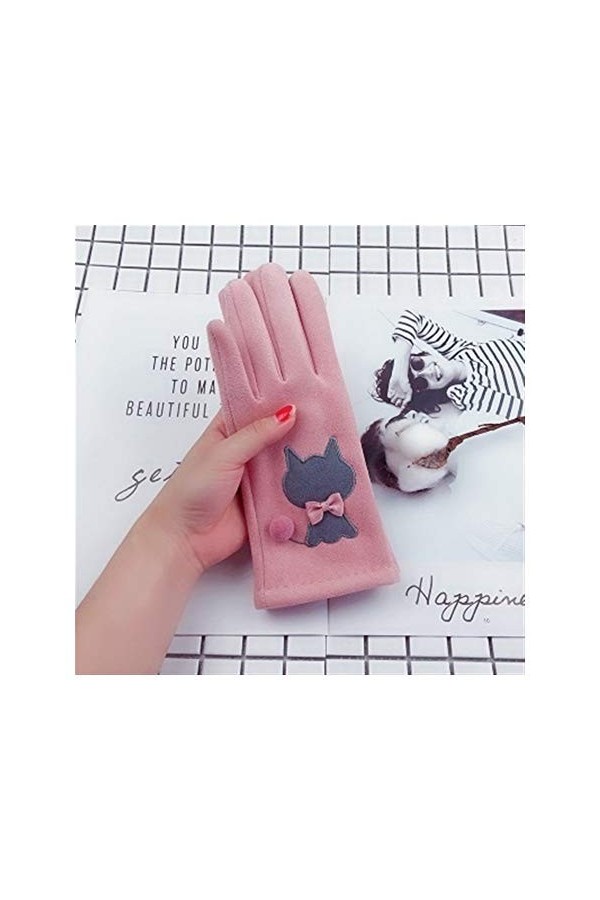 des Gants de Cuir Les Femmes Chaudes Gants moufles dhiver Beau Gants écran Tactile de Chat de Bande dessinée Hiver Plus Daim