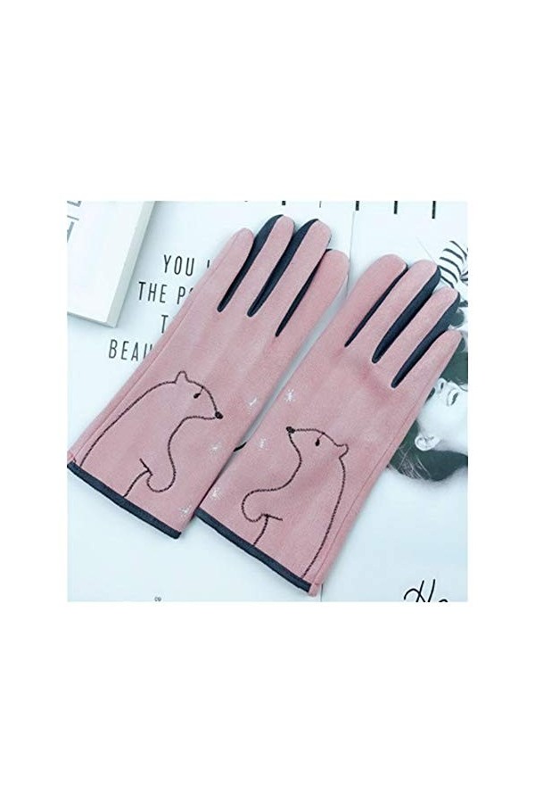 des Gants de Cuir Les Femmes Chaudes Gants moufles dhiver Beau Gants écran Tactile de Chat de Bande dessinée Hiver Plus Daim