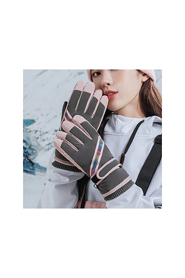 MARMODAY Gants dhiver imperméables pour femme - Moufles thermiques à écran tactile -34,4 °C - Pour temps froid - Extrêmeme