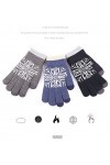 SYT-MD Gants, Gants décran Tactile de Cachemire Hiver Hommes en Laine Chaude Jacquard et Velours Velours épais Doigt tricoté