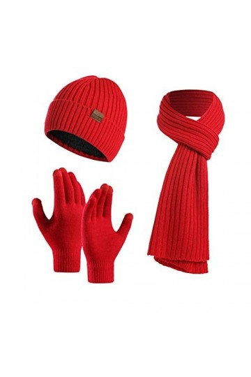 YCBMINGCAN Femme & Homme Automne et Hiver Chaud Bonnet en Laine Gants Slouchy Trois Pièces Hiver Neige Bonnet Tricoté Paraplu