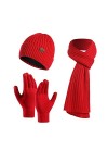 YCBMINGCAN Femme & Homme Automne et Hiver Chaud Bonnet en Laine Gants Slouchy Trois Pièces Hiver Neige Bonnet Tricoté Paraplu