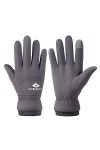FUFU Moufles Gants Chauds Hiver Gants tactiles Gants Thermiques Coupe-Vent Gants antidérapants pour lextérieur Color : Gray