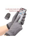 FUFU Moufles Gants Chauds Hiver Gants tactiles Gants Thermiques Coupe-Vent Gants antidérapants pour lextérieur Color : Gray