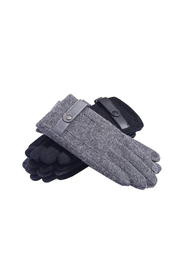 FUFU Moufles Gants à lécran Tactile Hivernal, poignée antidérapante élastique Chaude Gants tricotés, Doublure thermoforme C