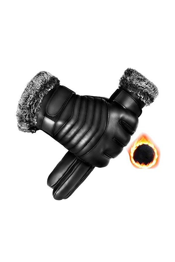 FUFU Moufles Gants Chauds dhiver Gants de Doublure de Laine Douce Gants par Temps Froid Conduite de Loisirs en Plein air Co