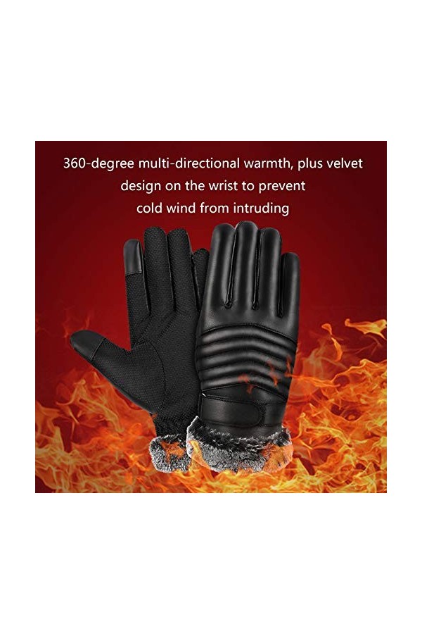 FUFU Moufles Gants Chauds dhiver Gants de Doublure de Laine Douce Gants par Temps Froid Conduite de Loisirs en Plein air Co