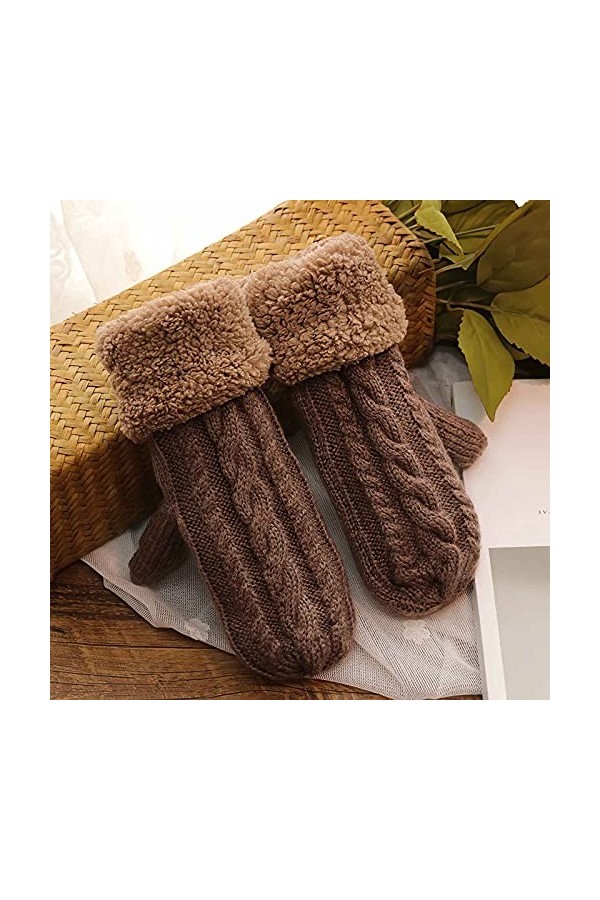 YJLGMM Femmes Femmes Twist Fleurs Laine Traîne Mitaines Unisexe Épaissir Plus Velvet Full Fin Fin Finate Cachemire Chaud Acti