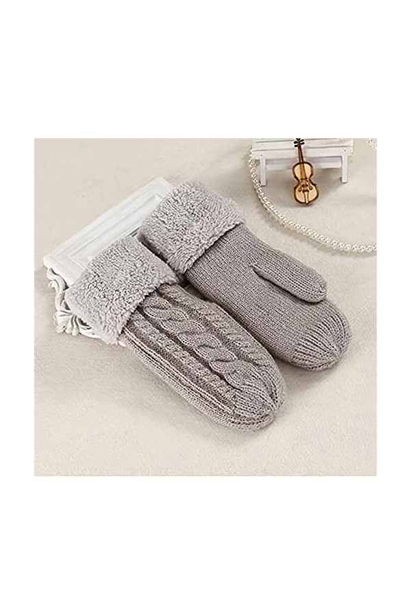 YJLGMM Femmes Femmes Twist Fleurs Laine Traîne Mitaines Unisexe Épaissir Plus Velvet Full Fin Fin Finate Cachemire Chaud Acti