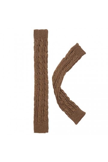 Mitaines longues en laine tricotée pour automne hiver printemps 50 cm - Vert - Taille unique