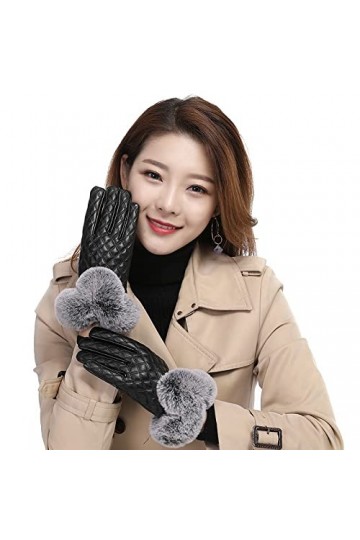 Gants DHiver Gants Femmes Automne Et Hiver Gants Chauds Plus Gants De Conduite En Velours À Écran Tactile Noir