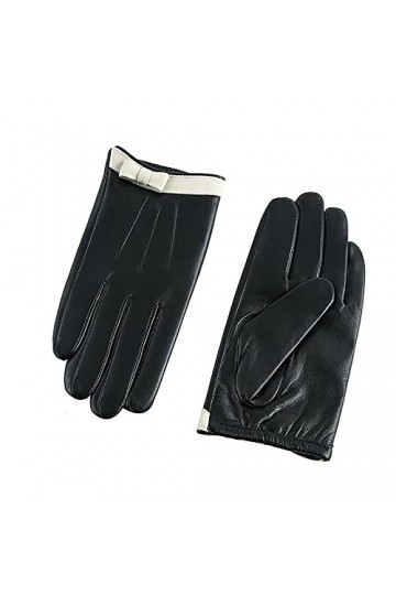 ALYHYB Gants En Cuir Hiver En Peau De Mouton Doublure Chaude En Cachemire Écran Tactile Texting Gant De Conduite Femmes Mitai
