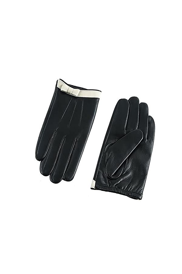 ALYHYB Gants En Cuir Hiver En Peau De Mouton Doublure Chaude En Cachemire Écran Tactile Texting Gant De Conduite Femmes Mitai