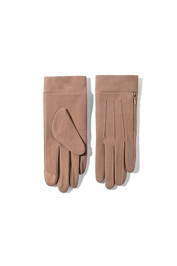 XAMIO Gants Chauds dhiver, Écran Tactile Gants Doublés De Polaire Épaisse Design À Fermeture Éclair pour Les Femmes Temps Fr
