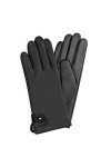 Navaris Gant tactile femme - Paire de gants en cuir agneau avec doublure cachemire pour écran tactile téléphone - Différentes