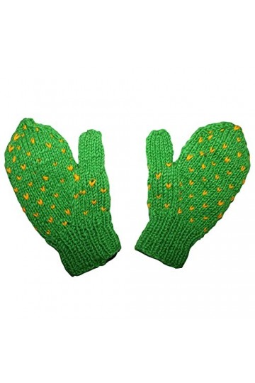 Freak Scene Moufles en laine - Gants tricotés - vert avec motif - Moufles avec polaire