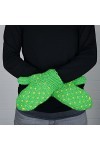 Freak Scene Moufles en laine - Gants tricotés - vert avec motif - Moufles avec polaire