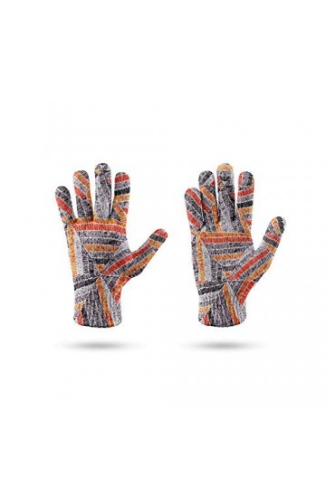 RFEGEF Femme Gants dhiver,Gants À Écran Tactile Imprimé en 3D Motif De Géométrie Colorée Gants Tricotés Dames Doux Coupe-Ven