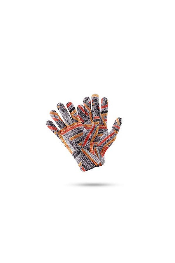 RFEGEF Femme Gants dhiver,Gants À Écran Tactile Imprimé en 3D Motif De Géométrie Colorée Gants Tricotés Dames Doux Coupe-Ven