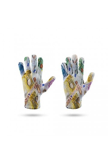 RFEGEF Femme Gants dhiver,Gants À Écran Tactile Modèle De Pièce De Monnaie De Billet De Banque Imprimé en 3D Gants Tricotés 
