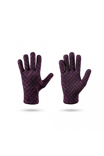 RFEGEF Femme Gants dhiver,Gants À Écran Tactile Imprimé en 3D Pourpre Motif De Géométrie De Mode Gants Tricotés Dames Doux C