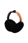SUNNEE Cache-oreilles doux pour lhiver – Bandeau pliable pour femme en polaire fourrure pour temps froid, Noir , taille uniq