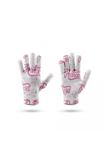 RFEGEF Femme Gants dhiver,Gants À Écran Tactile Motif De Lettre De Tendance De Mode Imprimé en 3D Gants Tricotés Dames Doux 