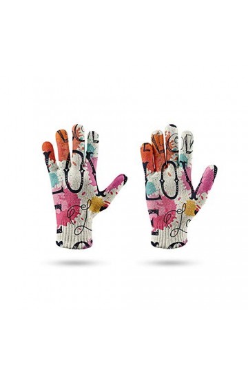 RFEGEF Femme Gants dhiver,Gants À Écran Tactile Motif De Couleur Imprimé en 3D Gants Tricotés Dames Doux Coupe-Vent Élégant 