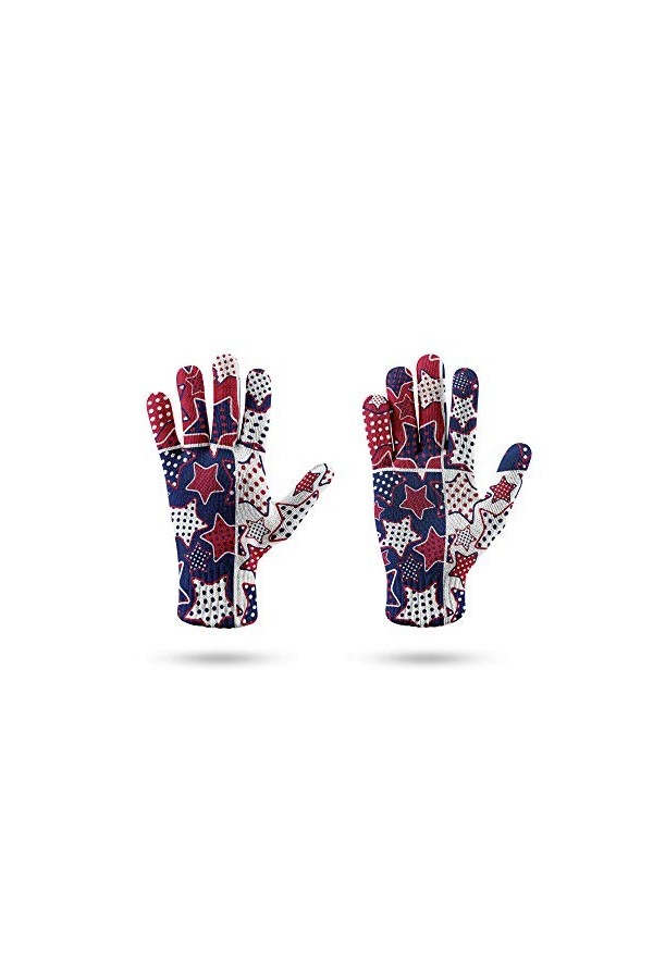 RFEGEF Femme Gants dhiver,Gants À Écran Tactile Couleur Imprimée en 3D Motif DÉtoile À Cinq Branches Gants Tricotés Dames D