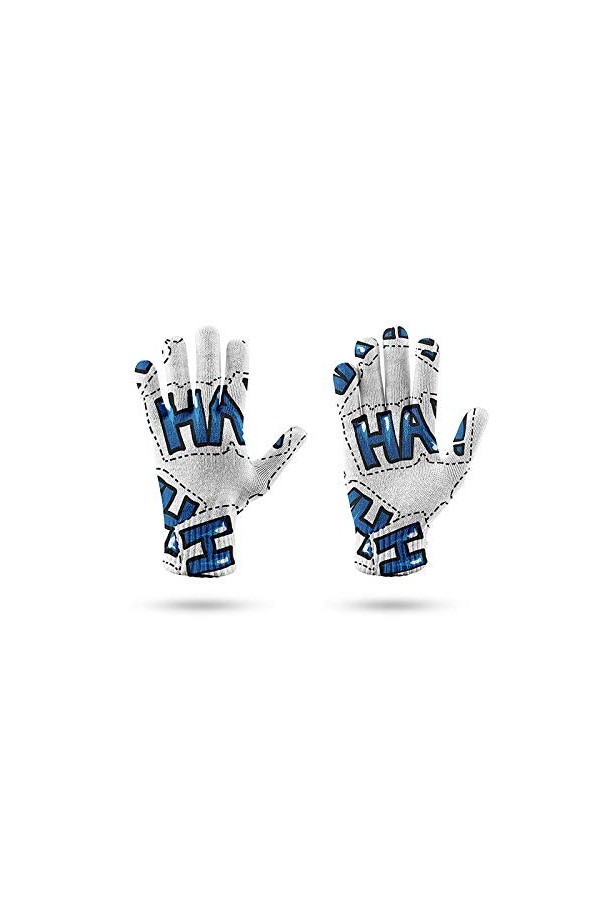 RFEGEF Femme Gants dhiver,Gants À Écran Tactile Tendance De La Mode Imprimée en 3D Motif De Lettre Blanche Gants Tricotés Da