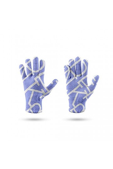 RFEGEF Femme Gants dhiver,Gants À Écran Tactile Tendance De La Mode Imprimée en 3D Motif De Lettre Bleue Gants Tricotés Dame