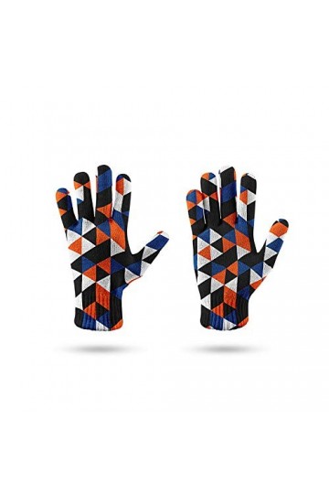 RFEGEF Femme Gants dhiver,Gants À Écran Tactile Imprimés en 3D Noir À Rayures Élastiques Motif Triangle Gants Tricotés Dames