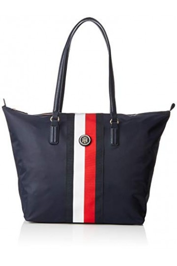 Tommy Hilfiger Poppy Tote Stp, Cabas femme, Bleu Corporate , 14x32x47 cm B x H T 