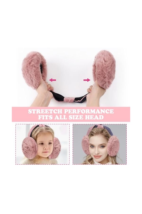 Casenly Cache-Oreilles Chauds pour Femmes, Cache-Oreilles en Peluche Pliable Cache-Oreilles Thermiques Cache-Oreilles Hiver D