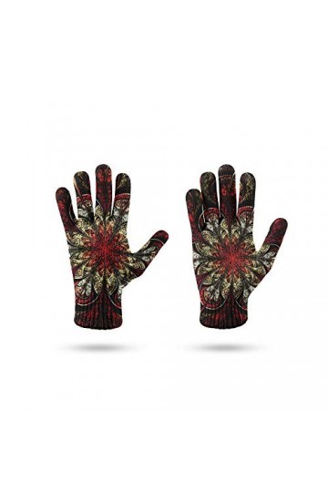 RFEGEF Femme Gants dhiver,Gants À Écran Tactile Motif De Mandala Imprimé en 3D Gants Tricotés pour Dames Doux Coupe-Vent Élé