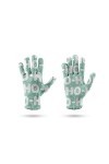 RFEGEF Femme Gants dhiver,Gants À Écran Tactile Tendance De La Mode Imprimée en 3D Motif De Lettre Verte Gants Tricotés Dame