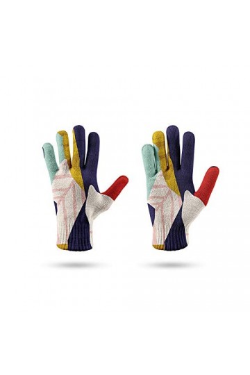 RFEGEF Femme Gants dhiver,Gants À Écran Tactile Motif De Couleur Imprimé en 3D Gants Tricotés pour Dames Doux Coupe-Vent Élé