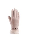Gants Hiver Femme Gants DÉquitation Épais Pour Poignet En Peluche À Double Épaisseur Pour Femmes DHiver Gants Pour Écran Ta