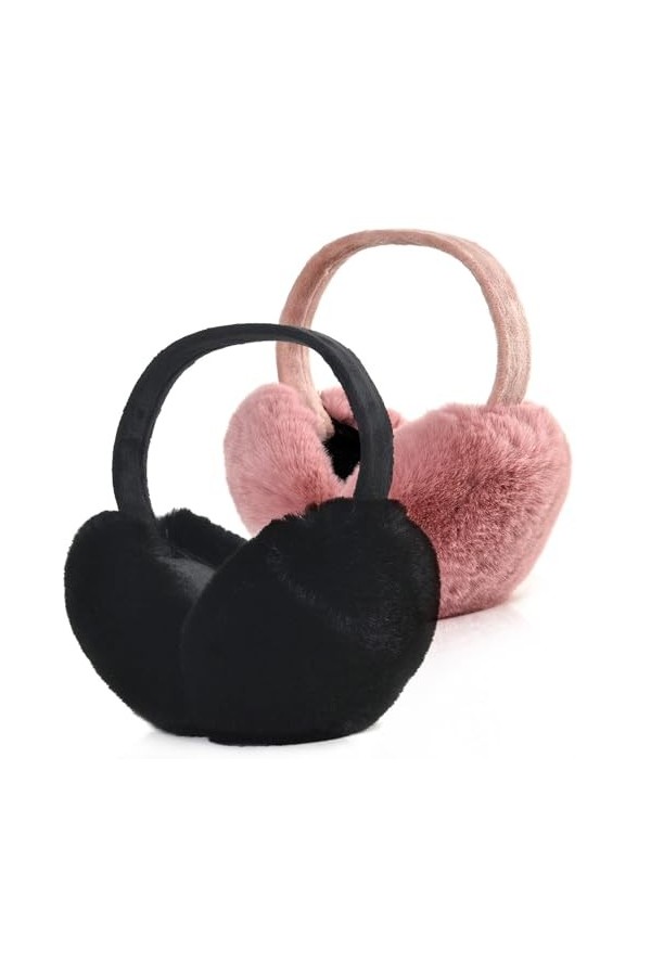 Cache-oreilles dhiver pour femme - Unisexe - En peluche - Pliable - Chaud - Doux - Pour lextérieur - En fausse fourrure - P
