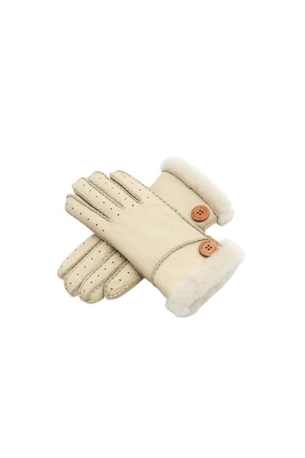 SMED Gants chauds en fourrure en un pour femme avec écran tactile et épaississement en velours pour garder au chaud et à lép