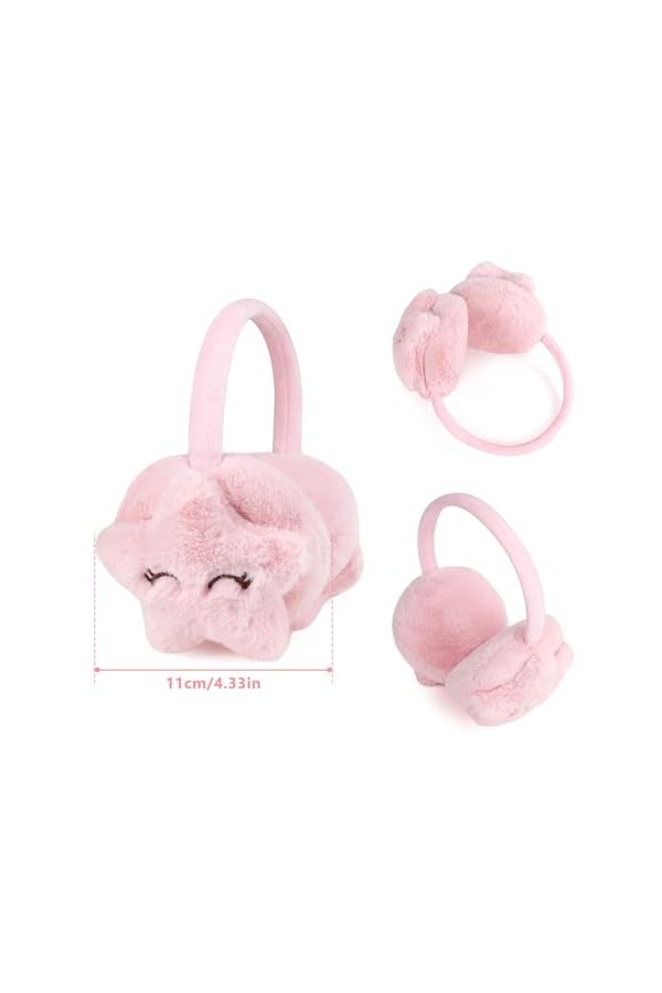 Cache Oreilles Femme, 2 Pièces Cache Oreilles en Peluche pour Femme Cache-Oreilles en Peluche pliable Cache Oreilles Femme Mi