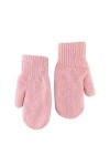 Cozylkx Femmes Gants Tricotés Mitaines, Tricoté Solide Doigts Complets Chaud Double Couche Pleine Doigt Mitaines, Blanc 22x10