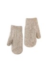 Cozylkx Femmes Gants Tricotés Mitaines, Tricoté Solide Doigts Complets Chaud Double Couche Pleine Doigt Mitaines, Blanc 22x10