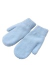 Cozylkx Femmes Gants Tricotés Mitaines, Tricoté Solide Doigts Complets Chaud Double Couche Pleine Doigt Mitaines, Blanc 22x10