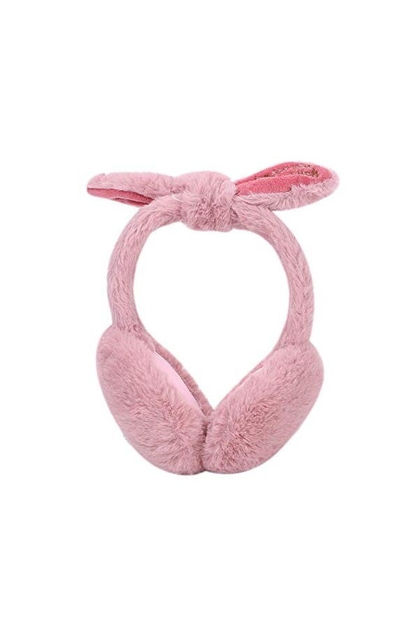 Cache-oreilles en forme de lapin mignon en peluche pour femme et fille - Chaud, coupe-vent - Protection intégrale - Pliable -